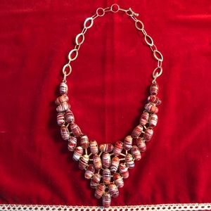Red Statement Bib Necklace